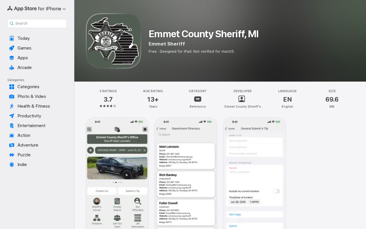 Emmet County Sheriff app released mugshot channel
